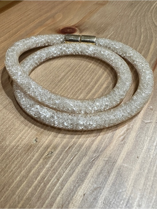 Swarovski Jewelry - Swarovski Cream Crystal Mesh Double Wrap Bracelet with Gold Clasp